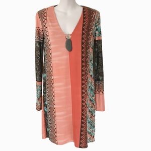 Boston Proper long sleeve print sheath dress